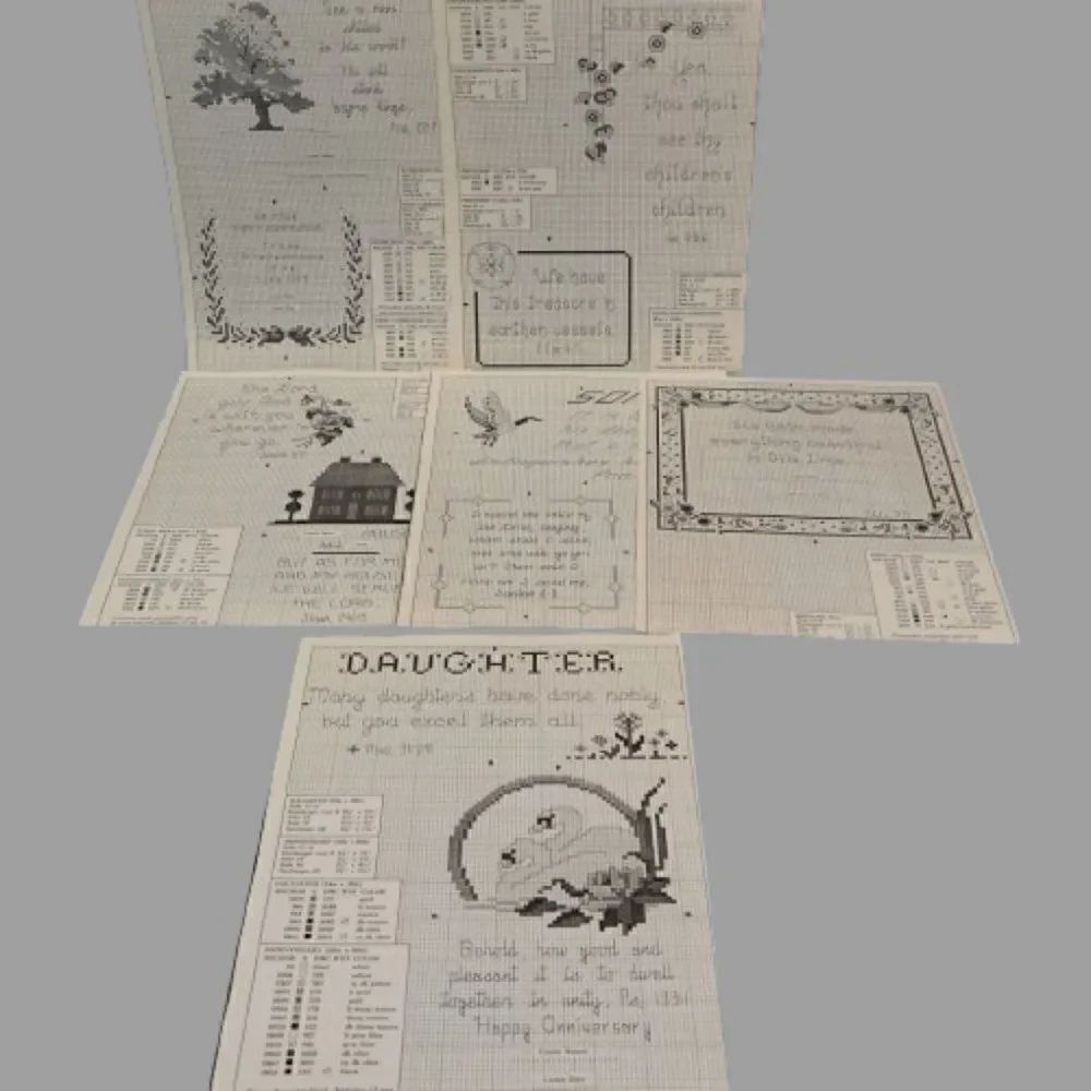 Cross Stitch Patterns 18 Assorted Photocopied Patterns - Picture 3 of 4
